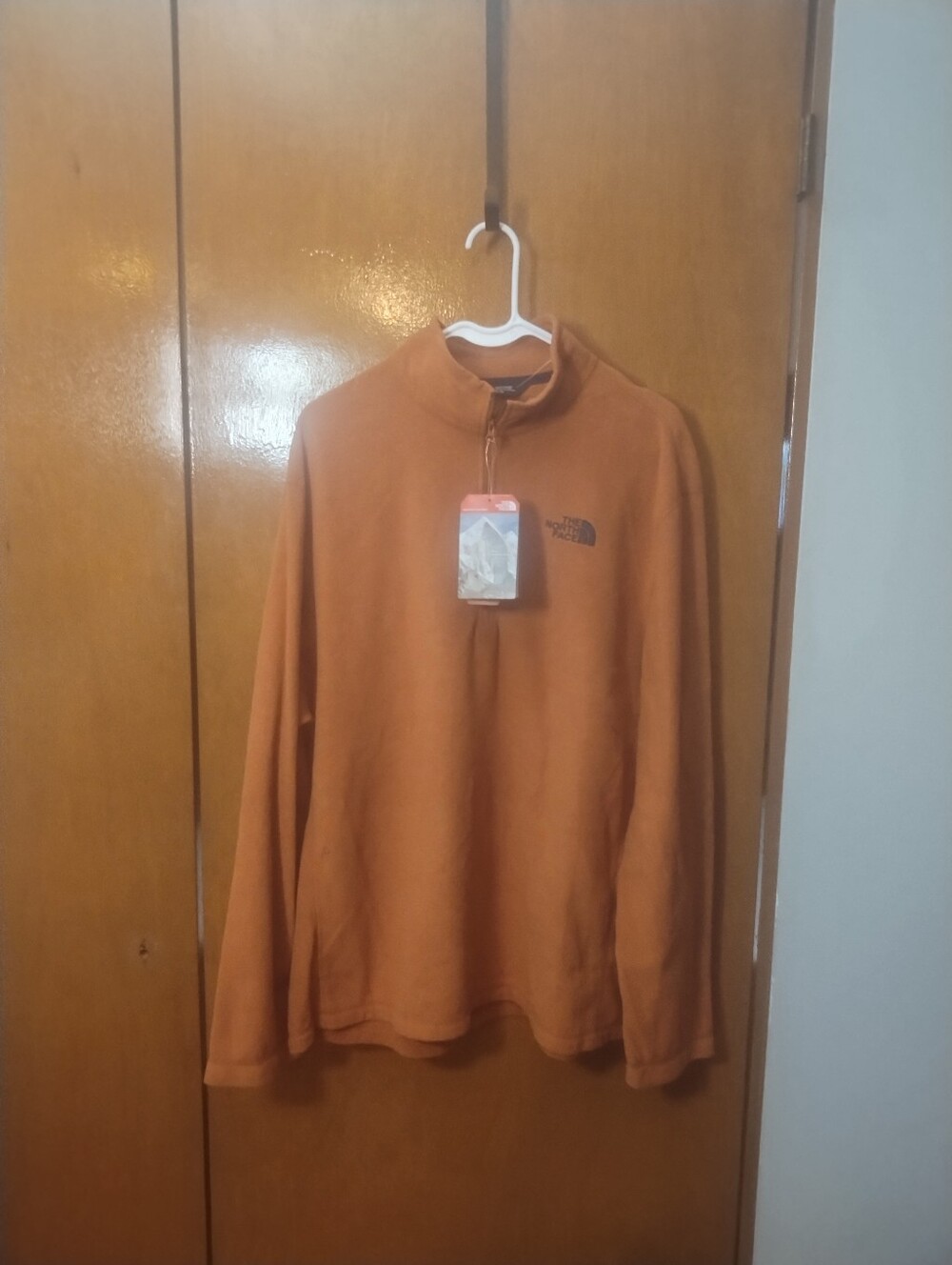 The North Face Men’s Half-Zip Fleece Sweater — Rust Orange